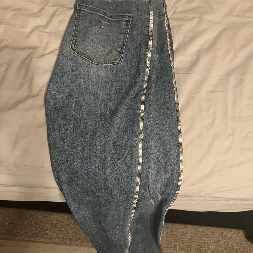 Guess Blue Skinny Jeans with Silver Trim